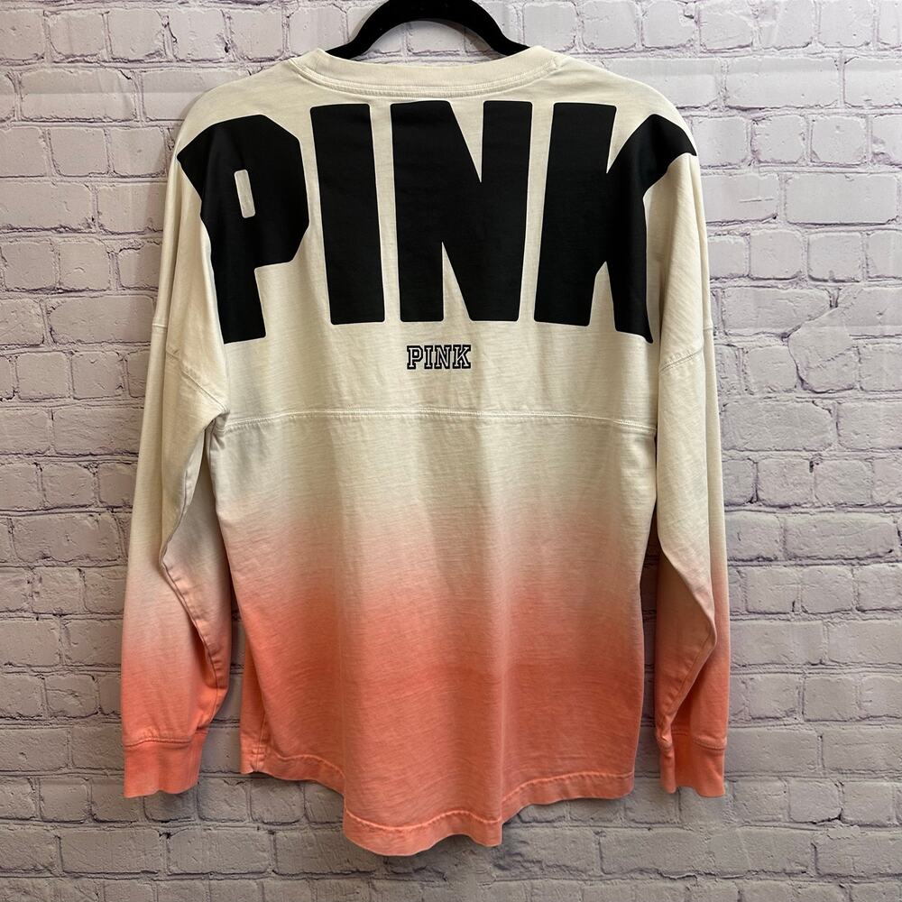 Victoria's Secret PINK Ombre Long Sleeve Shirt Reverse Dip Dye Women's XS